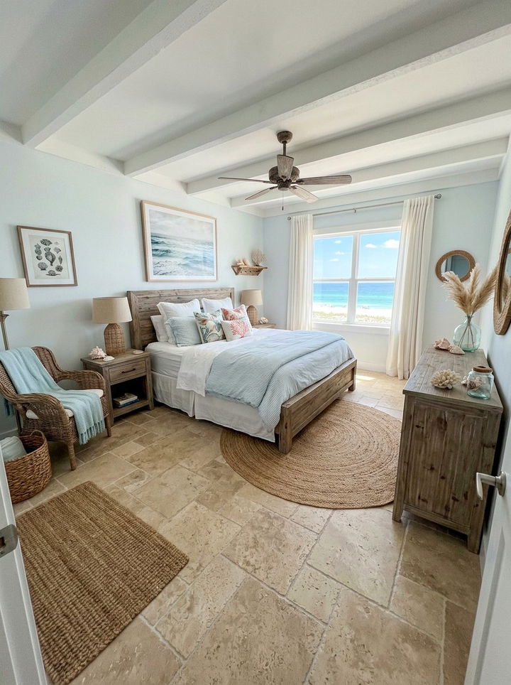 Neutral Sandstone Finish - 30 bedroom tile designs