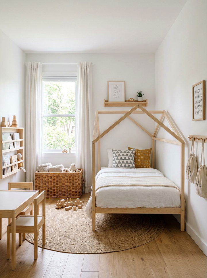 Neutral Scandi Kids Room - 30 preschooler bedroom ideas