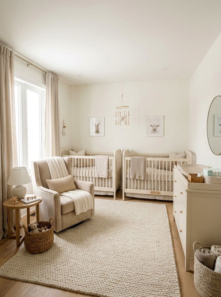 Neutral Shared Nursery - 30 twin siblings bedroom ideas