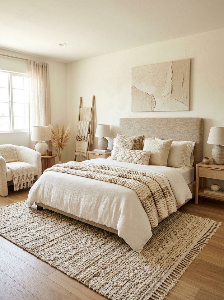 Neutral Texture Bedroom - 30 handwoven bedroom ideas