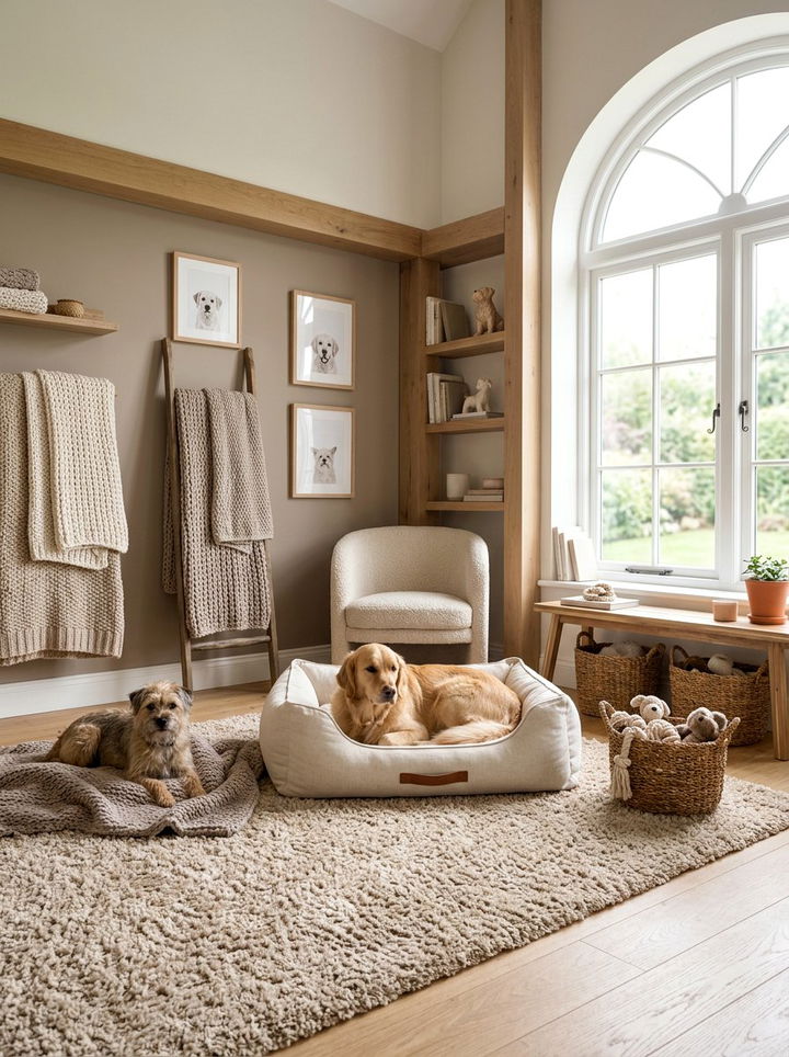 Neutral Tone Dog Sanctuary - 30 dog bedroom ideas