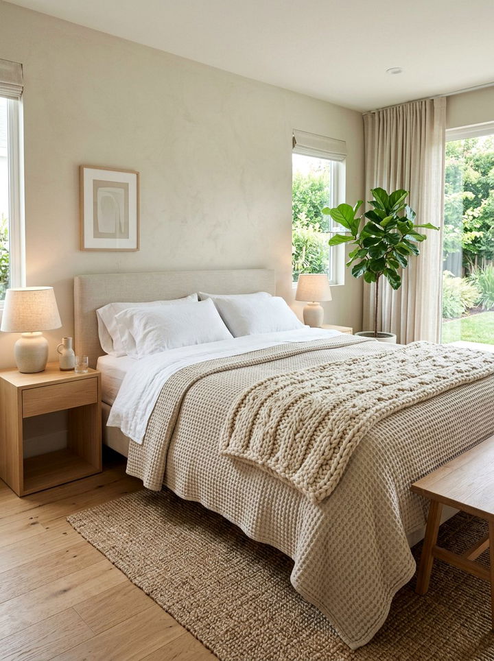 Neutral Waffle Quilt - 30 bedroom quilts