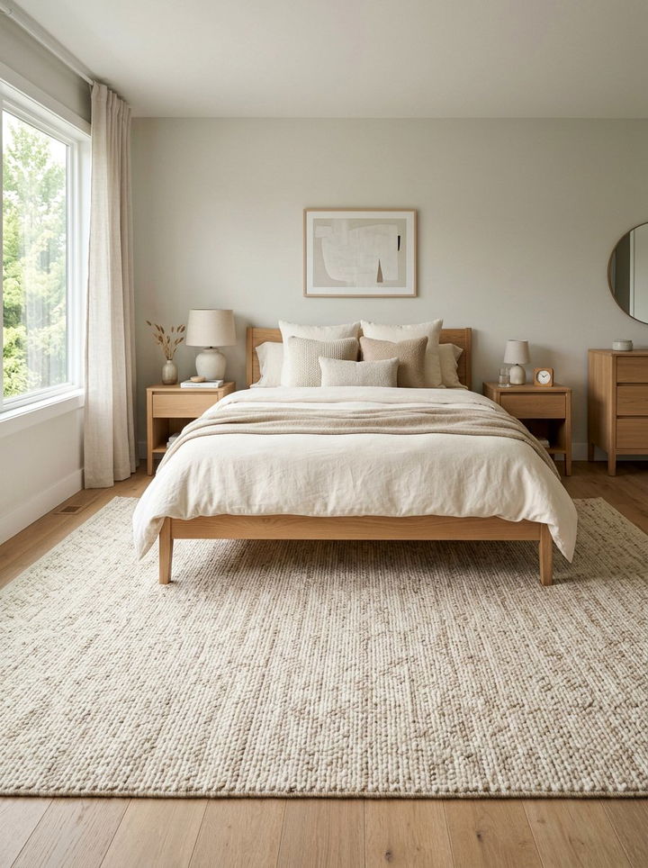 Neutral Wool Area Rug - 30 bedroom area rugs