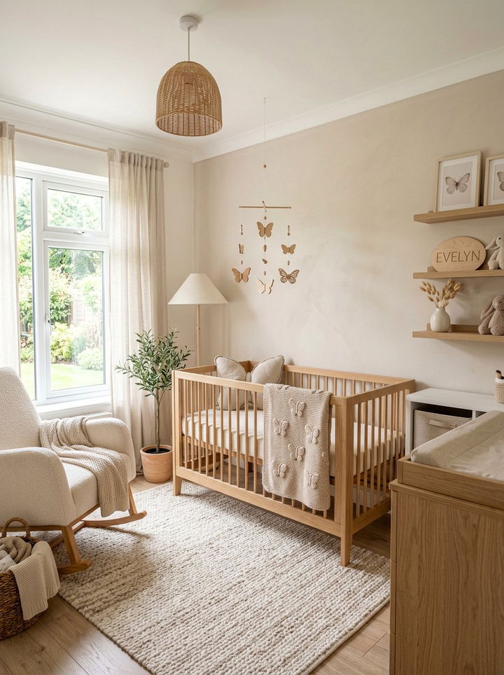 Neutral butterfly nursery - 30 butterfly bedroom ideas