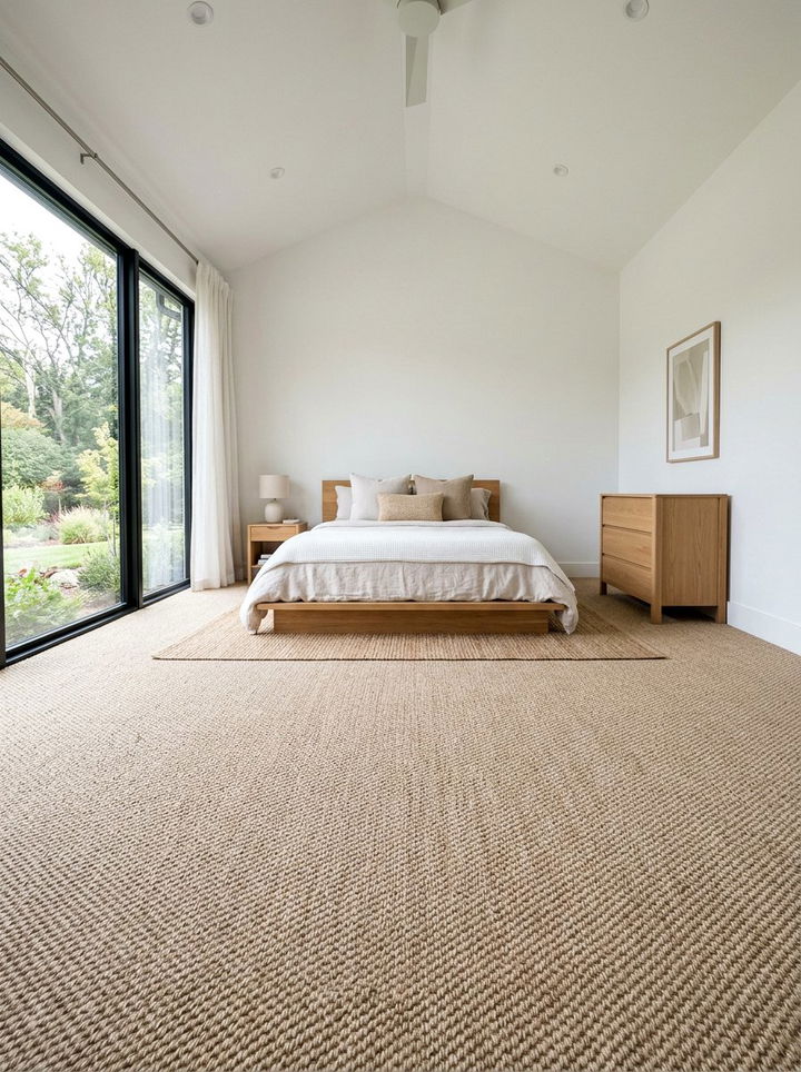 Neutral sisal carpeting - 30 sisal bedroom ideas