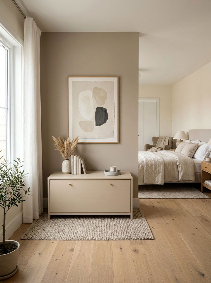 Neutral storage chest - 30 beige bedroom furniture ideas