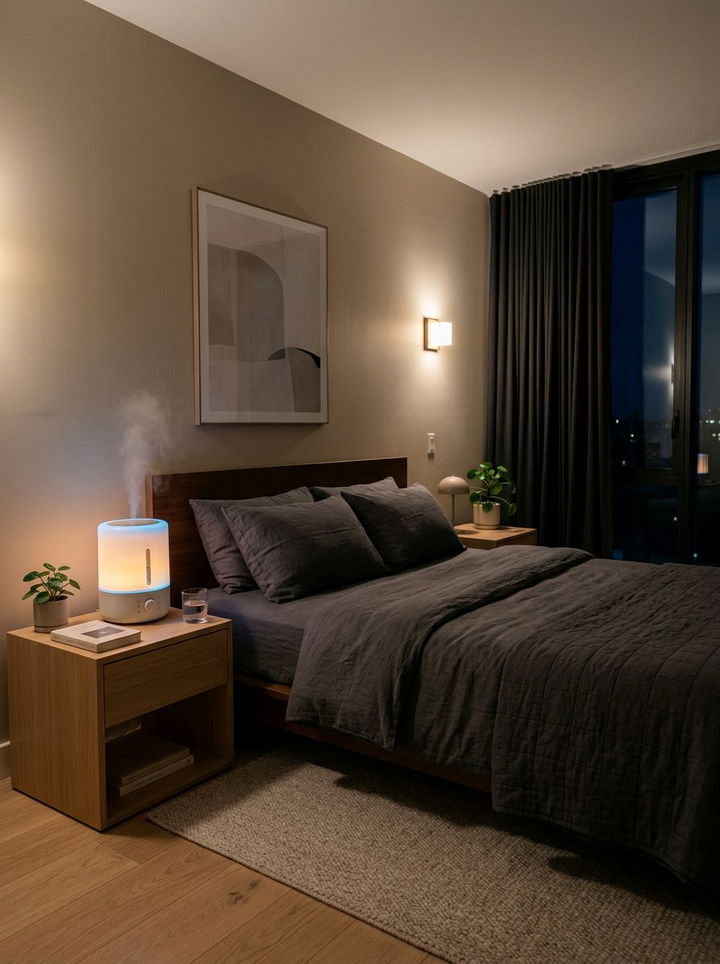 Night Light Integrated Humidifier - 30 bedroom humidifiers