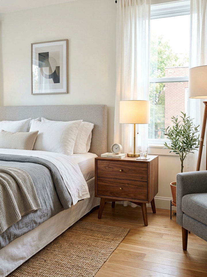 Nightstand With Drawers - 30 rental apartment bedroom ideas