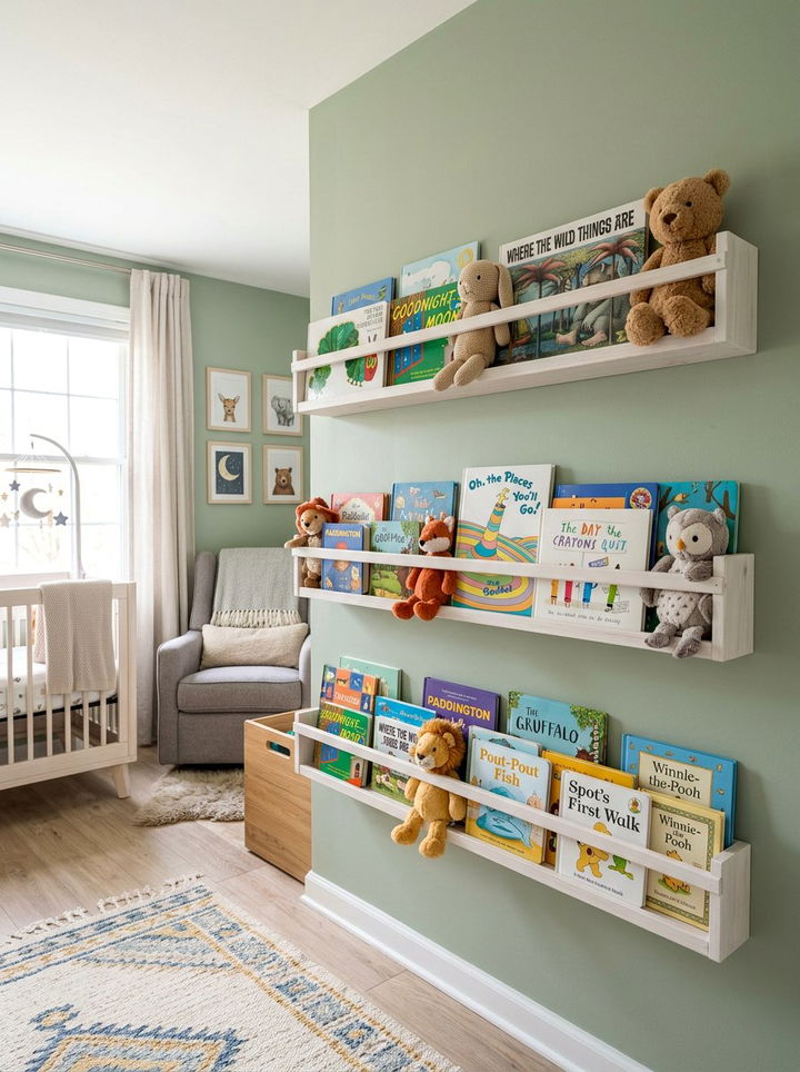 Nursery Book Ledge Wall - 30 bedroom ledge shelves