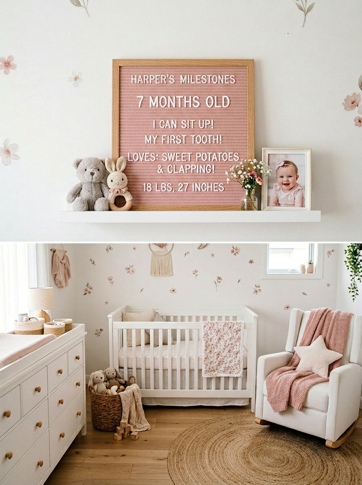 Nursery Milestone Letter Board - 30 bedroom letter boards