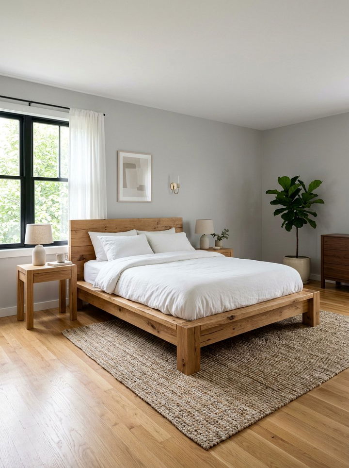 Oak Platform Bed Frame - 30 bedroom oak furniture ideas