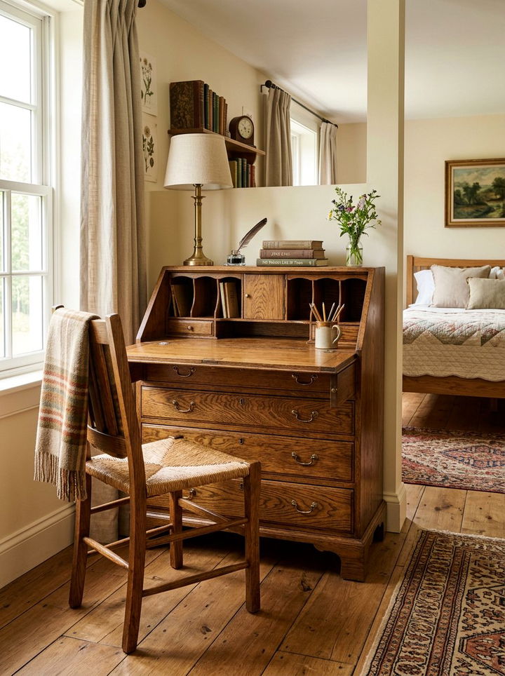 Oak Secretary Desk Set - 30 bedroom secretary desks