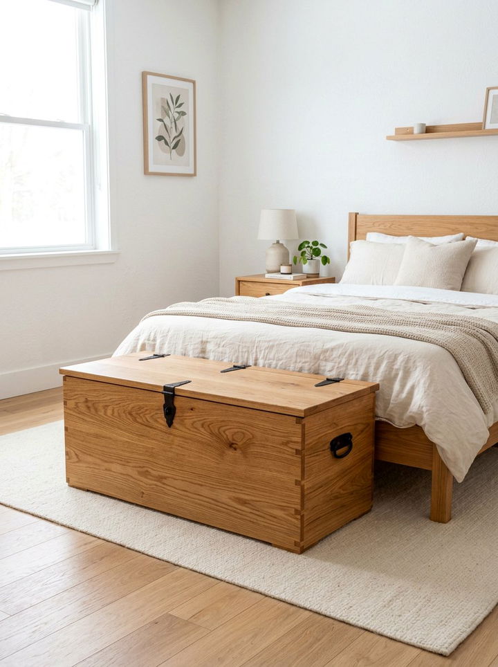 Oak Storage Trunk - 30 bedroom storage trunks