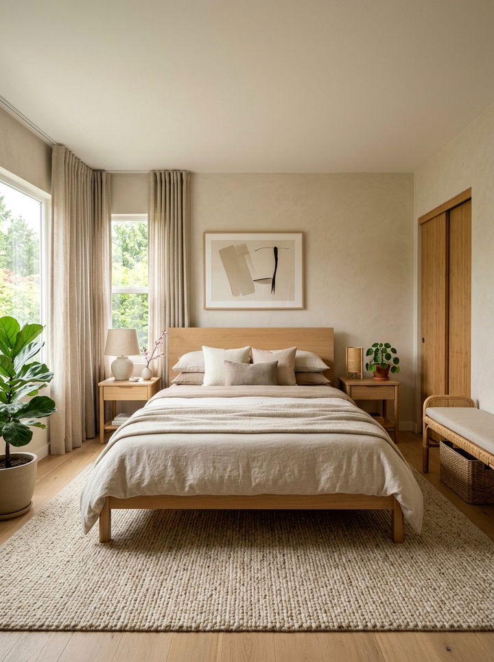 Oatmeal Japandi Bedroom - 30 japandi bedroom color ideas