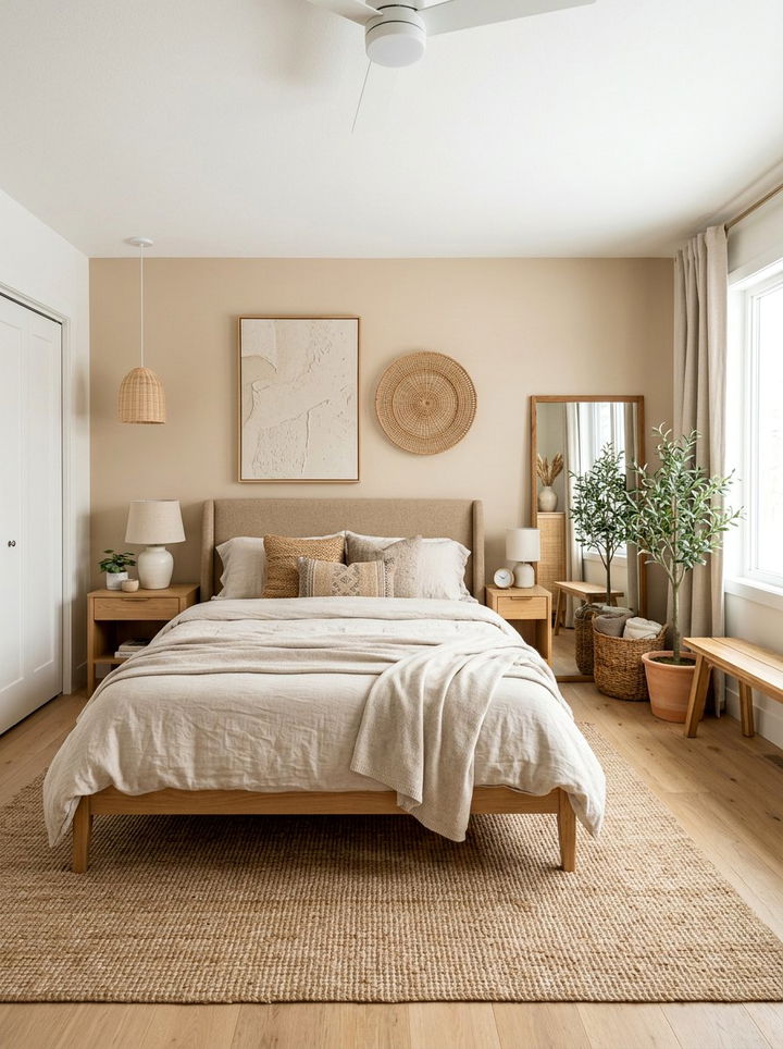 Oatmeal and Tan Bedroom - 30 winter inspired bedroom color ideas