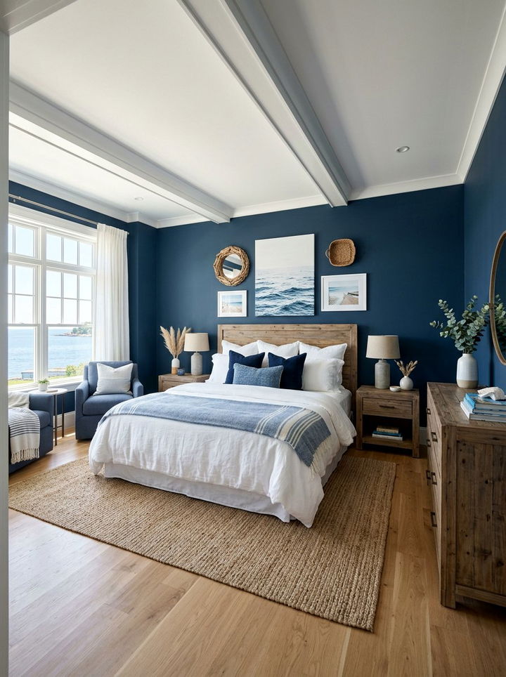 Ocean Blue Bedroom - 30 nature themed bedroom ideas