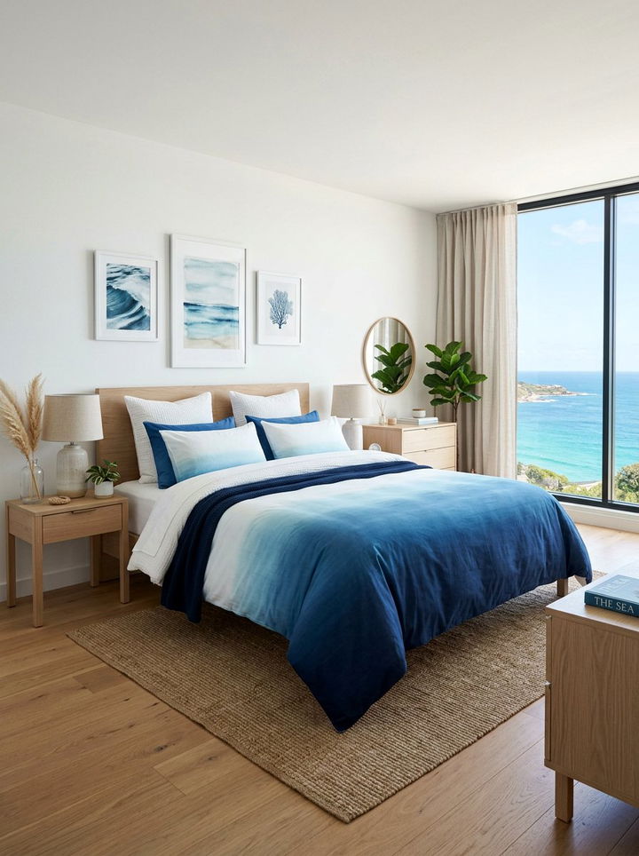 Ocean Blue Ombre Duvet - 30 bedroom blue bedding ideas