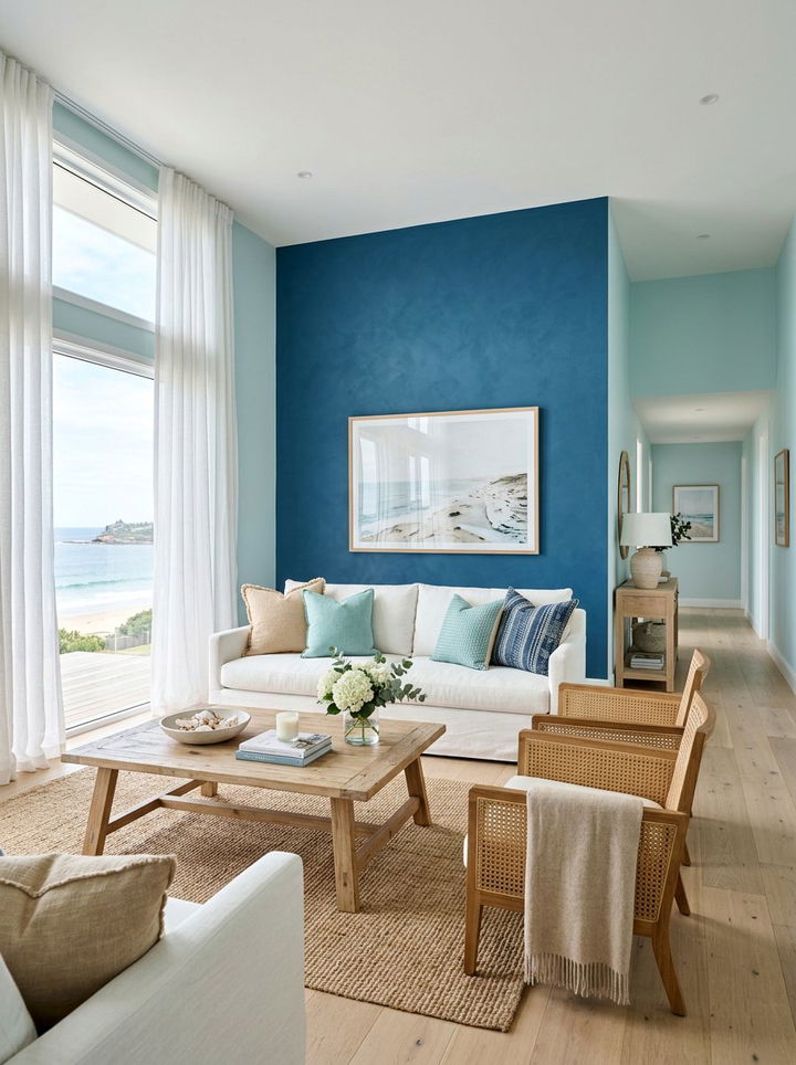 Ocean Blue Paint - 30 nautical bedroom ideas