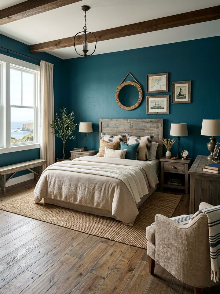 Ocean teal bedroom theme - 30 nature inspired bedroom color ideas