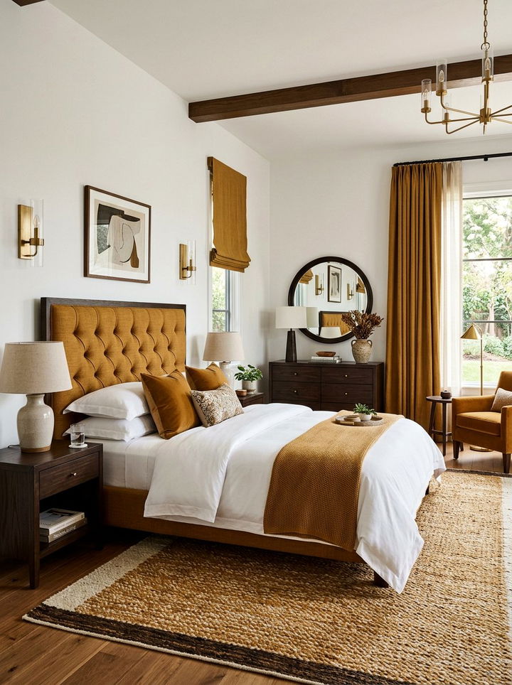 Ochre And White Bedroom - 30 yellow and white bedroom ideas