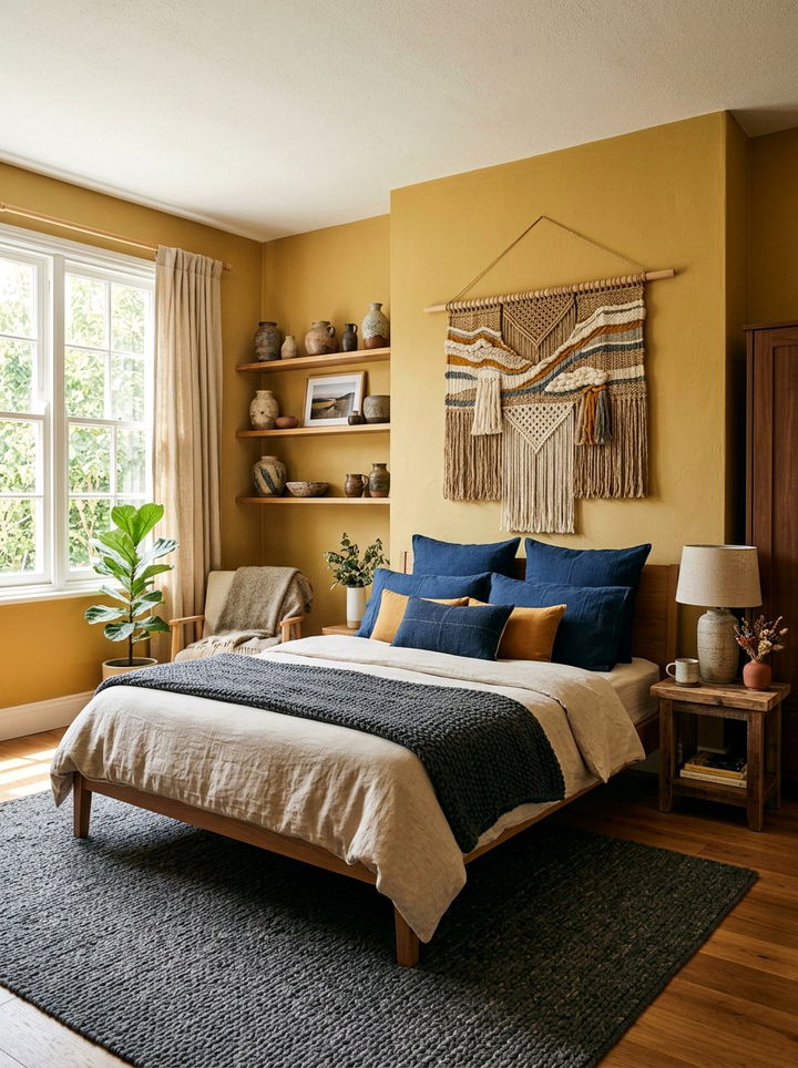 Ochre Yellow Space - 30 calming bedroom color ideas