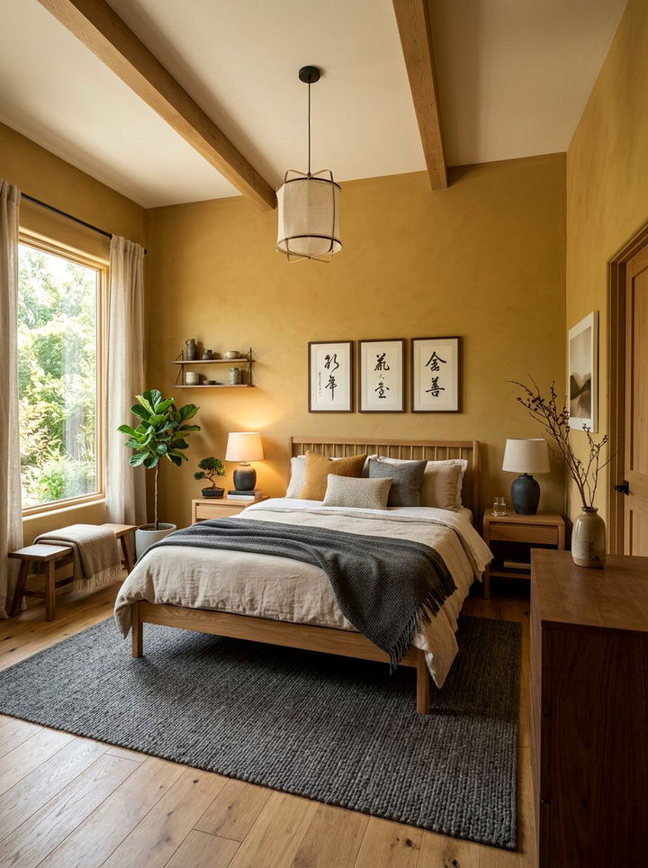 Ochre Yellow Zen Bedroom - 30 Zen bedroom color ideas
