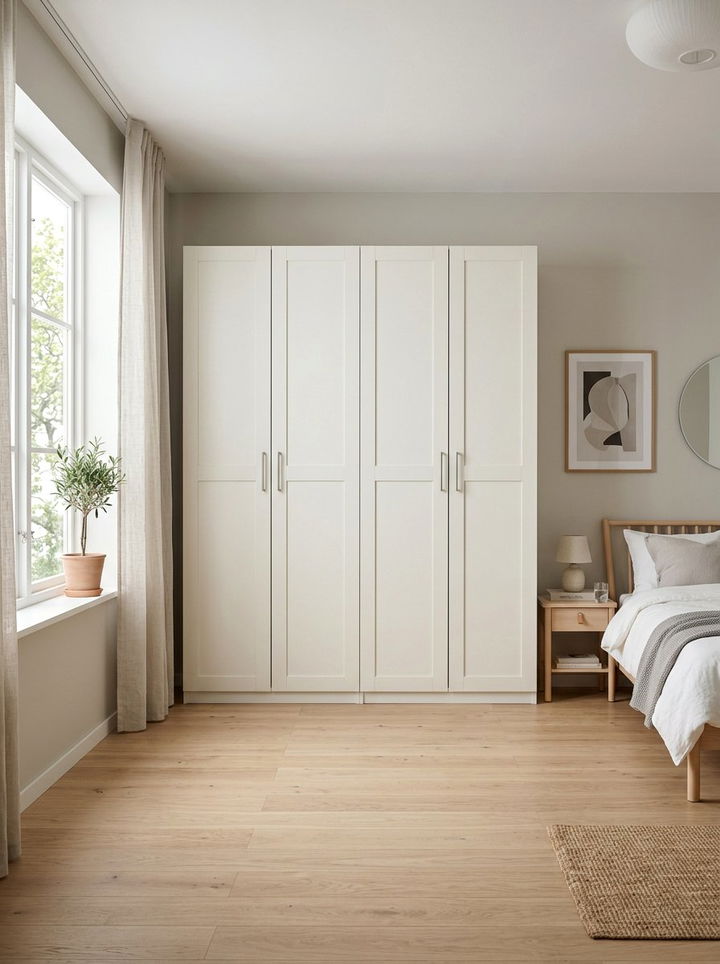 Off white wardrobe - 30 beige bedroom furniture ideas