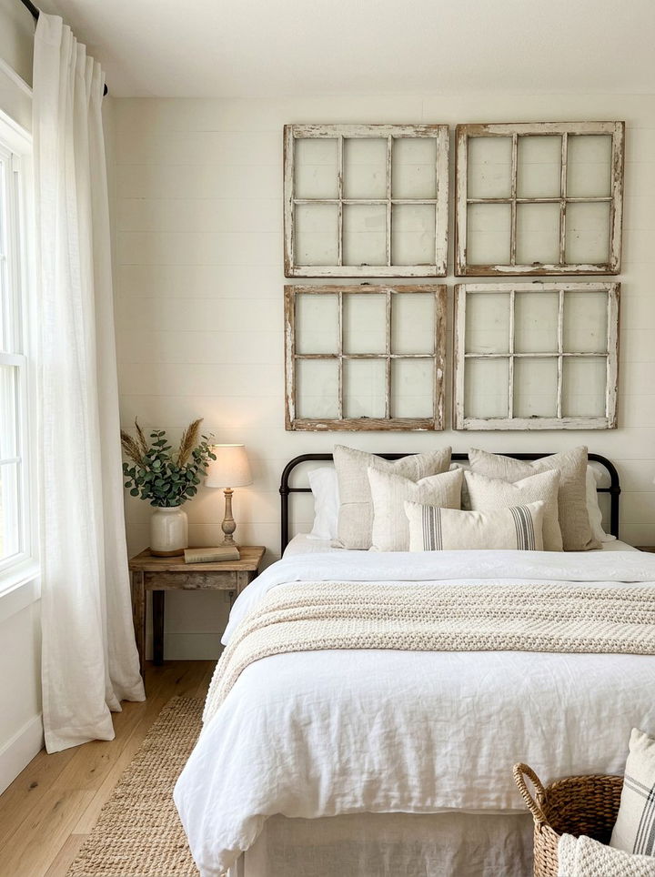 Old Window Frame Decor Bedroom - 30 repurposed bedroom ideas