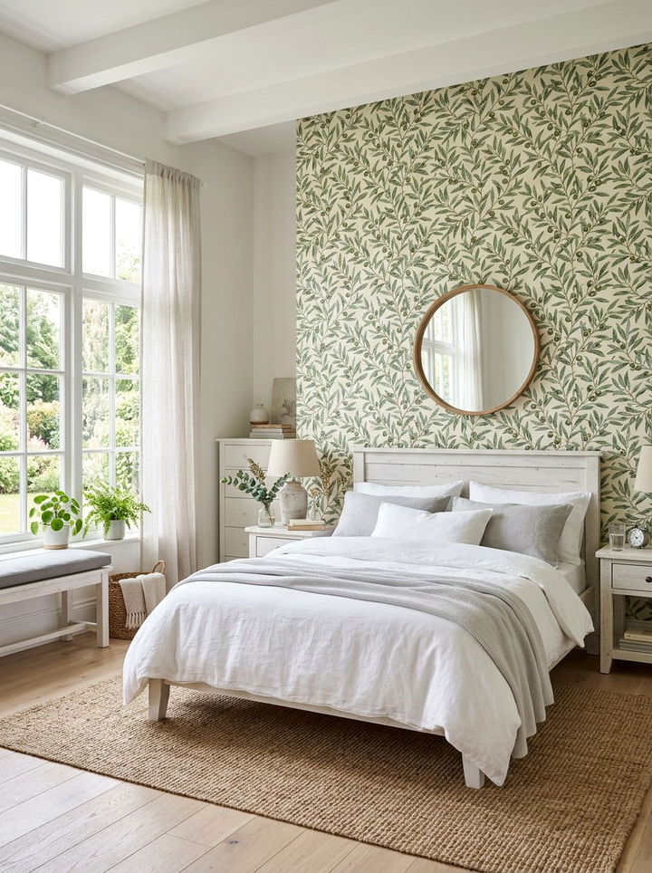 Olive Branch Wallpaper - 30 bedroom botanical wallpapers