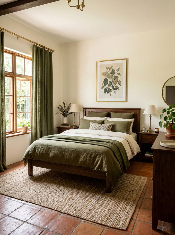 Olive Green Accents - 30 Mediterranean bedroom ideas