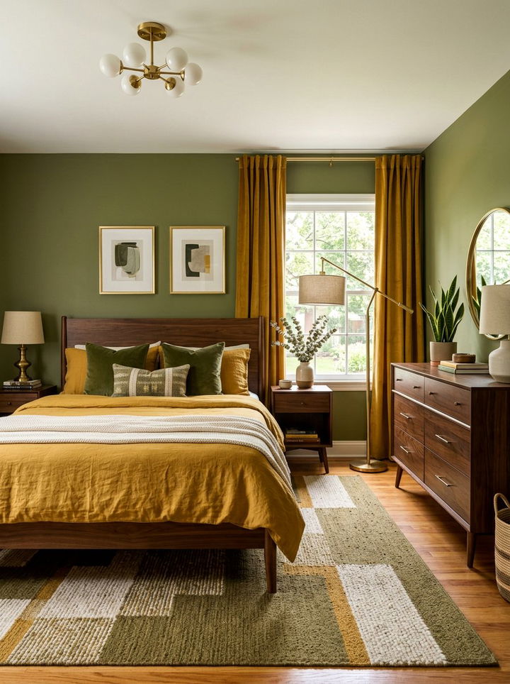 Olive Green And Mustard Yellow Bedroom - 30 yellow green bedroom ideas