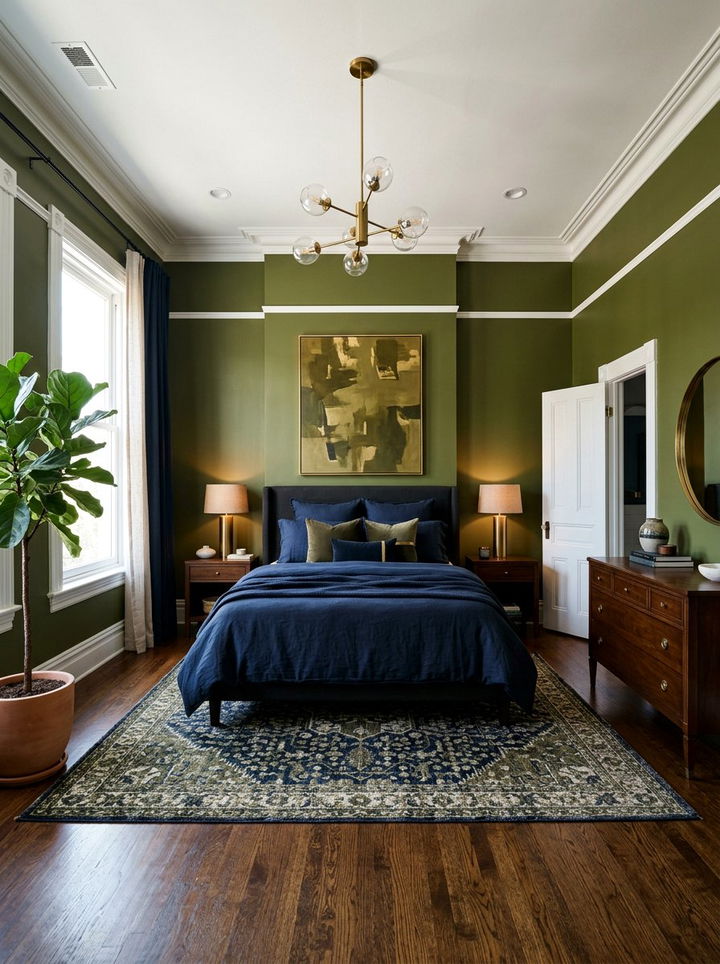 Olive Green And Navy Bedroom - 30 olive green bedroom ideas