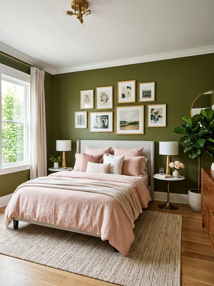 Olive Green And Pink Bedroom - 30 olive green bedroom ideas