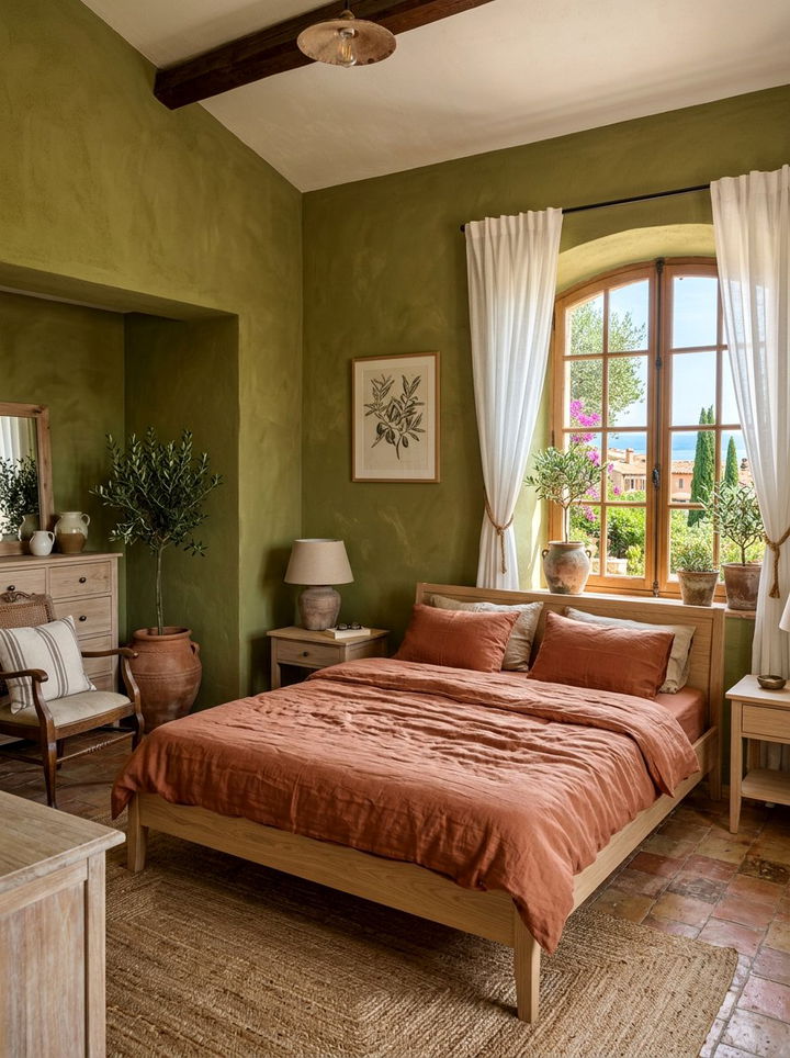 Olive Green And Terracotta Bedroom - 30 olive green bedroom ideas
