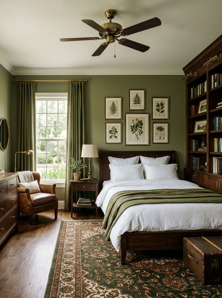 Olive Green Bedroom - 30 bedroom accent color ideas