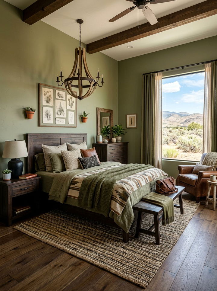Olive Green Bedroom - 30 desert bedroom color ideas