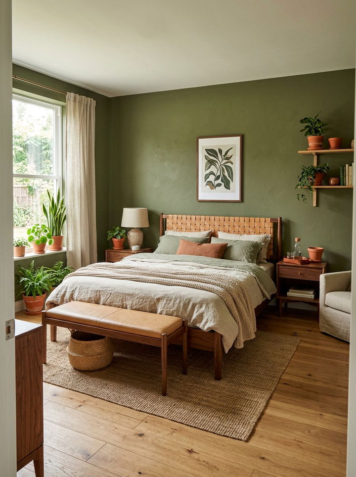 Olive Green Bedroom - 30 bedroom paint ideas