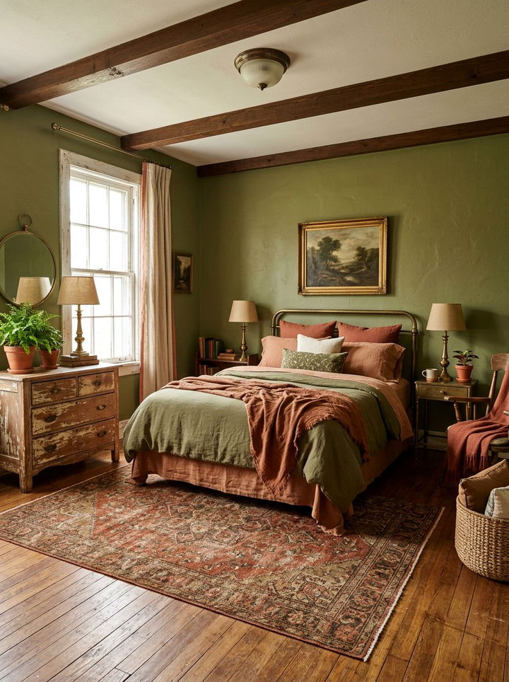 Olive Green Bedroom - 30 bohemian green bedroom ideas