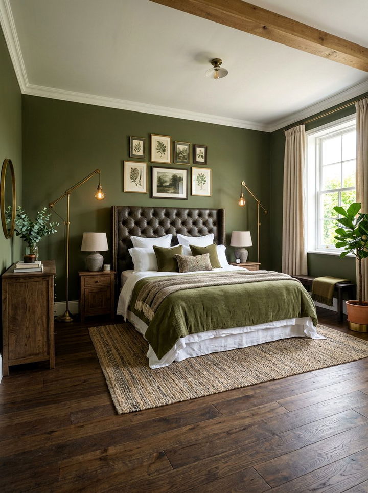 Olive Green Bedroom - 30 cozy bedroom color ideas