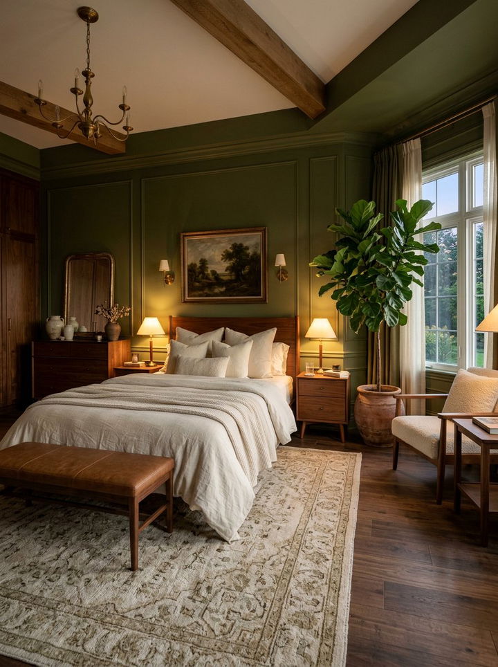 Olive Green Master Bedroom - 30 bedroom green walls