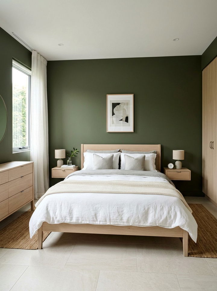 Olive Green Minimalist Bedroom - 30 minimalist bedroom color ideas