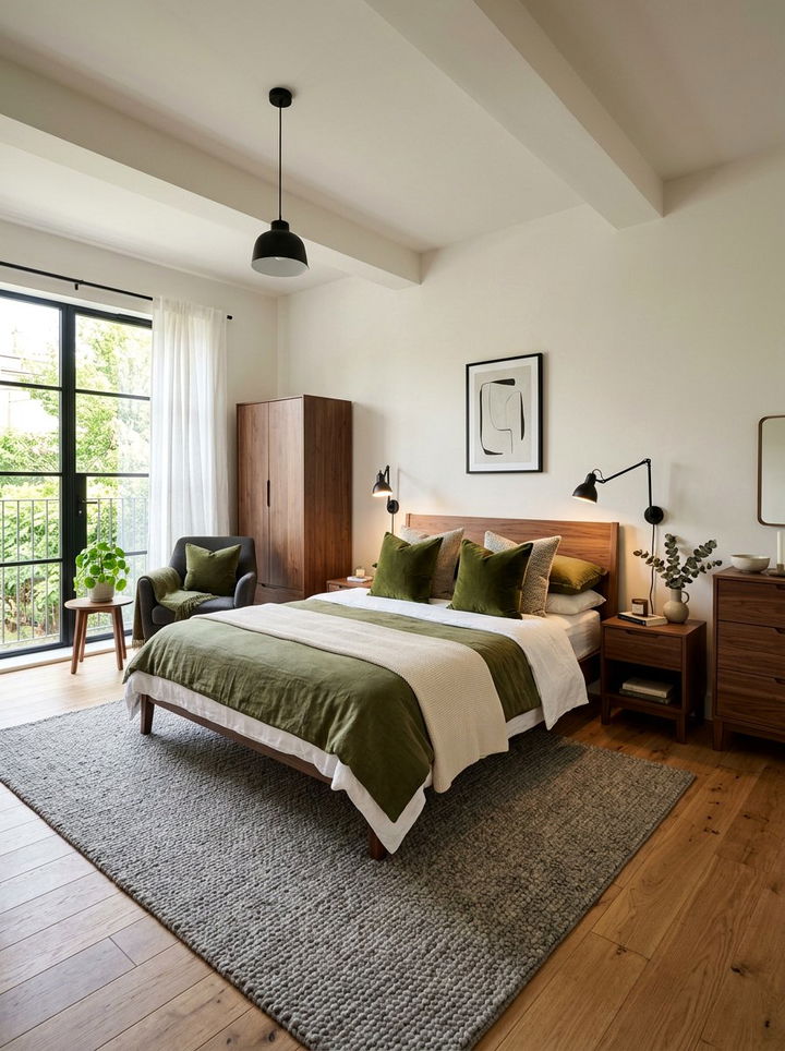 Olive Green Scandinavian Bedroom - 30 scandinavian green bedroom ideas