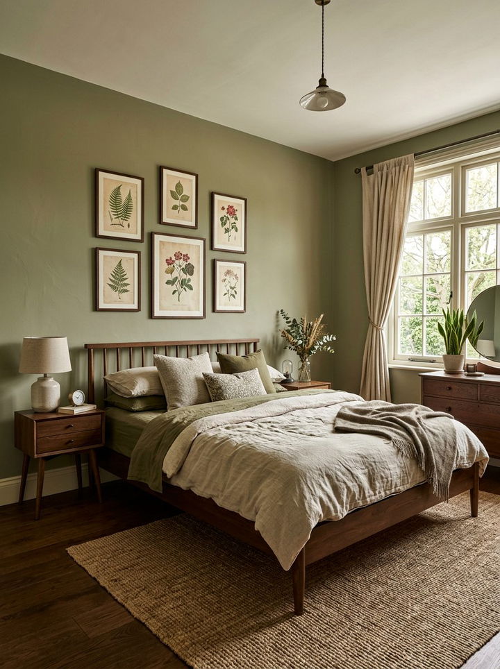 Olive green bedroom - 30 colorful bedroom ideas