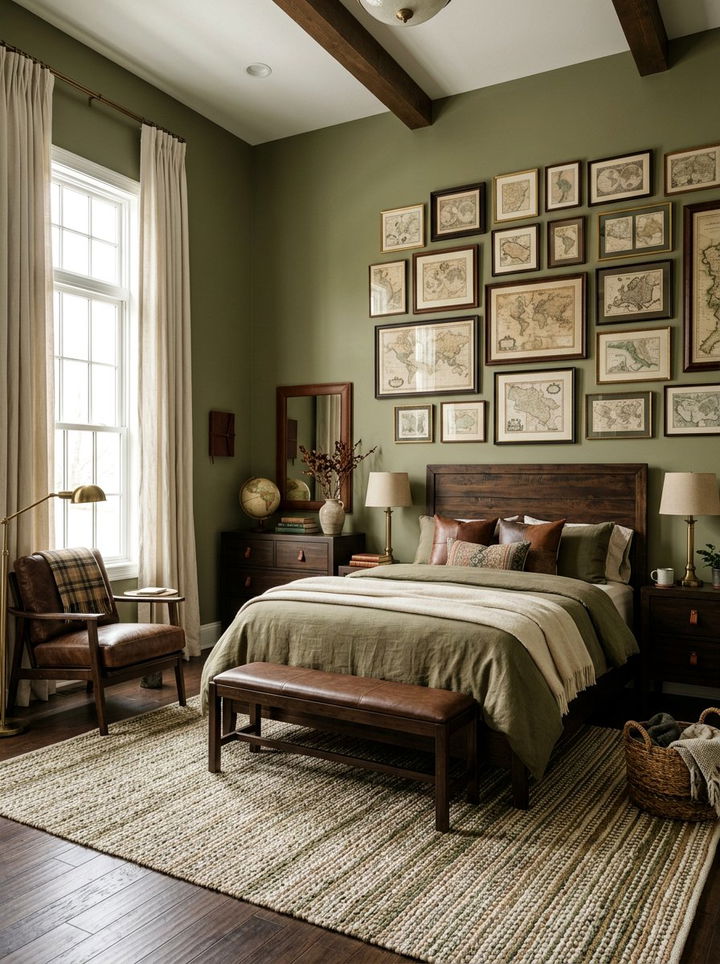 Olive green bedroom - 30 cottagecore bedroom color ideas