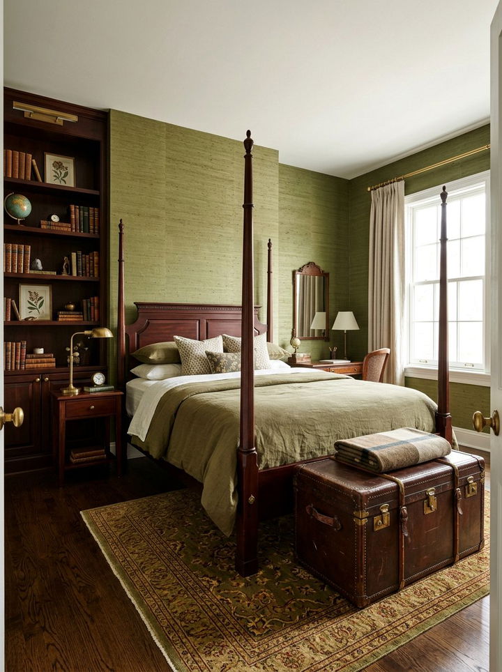 Olive green grasscloth wallpaper - 30 bedroom grasscloth wallpapers