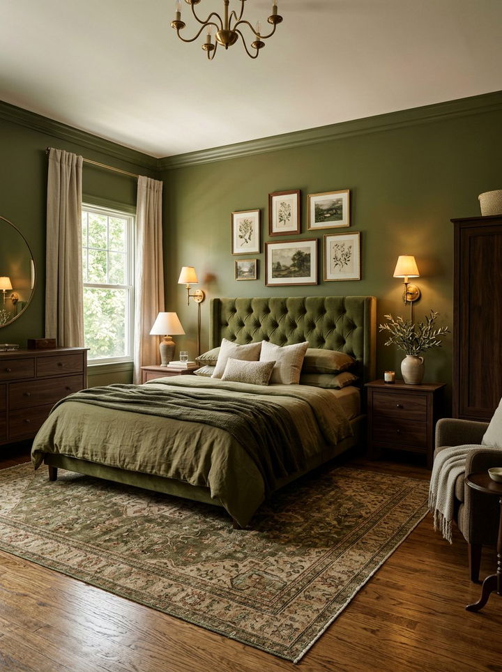 Olive green master bedroom - 30 traditional green bedroom ideas
