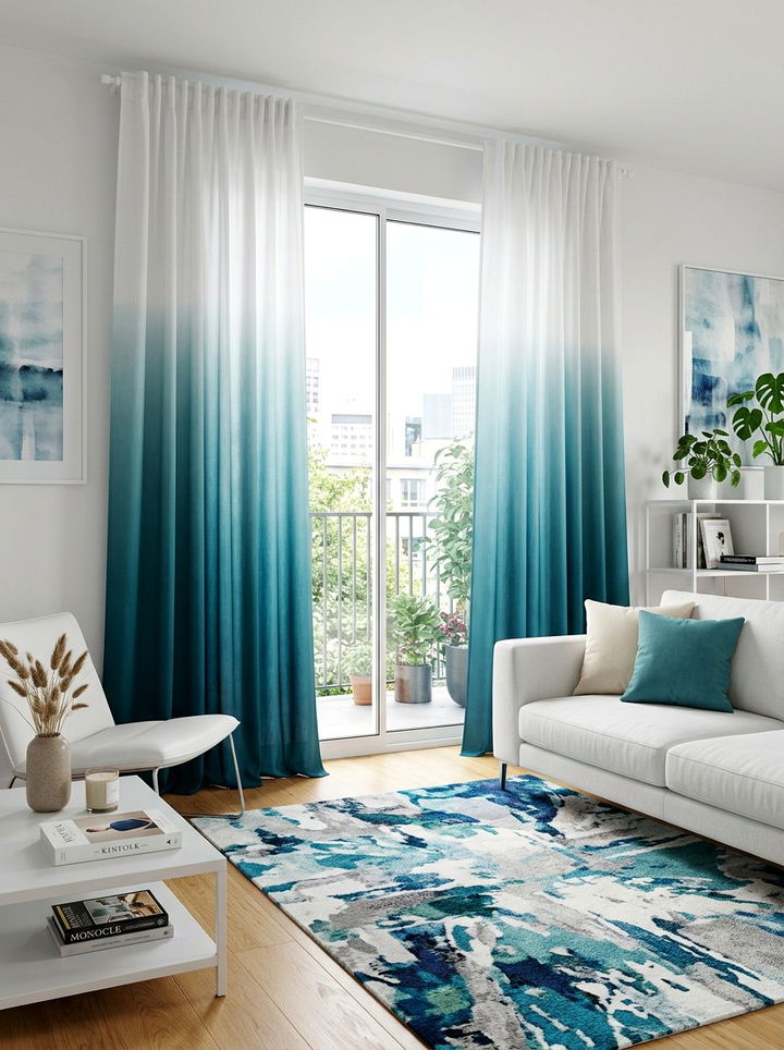 Ombre Color Curtains - 30 bedroom curtain ideas
