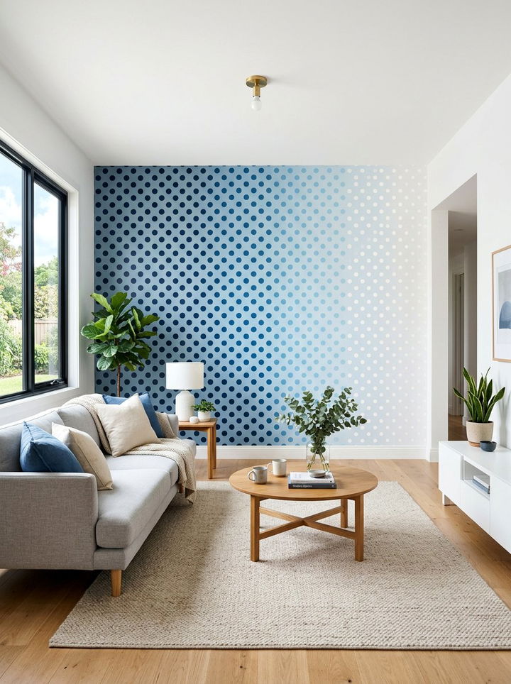 Ombre Polka Dot Wall - 30 bedroom polka dot walls