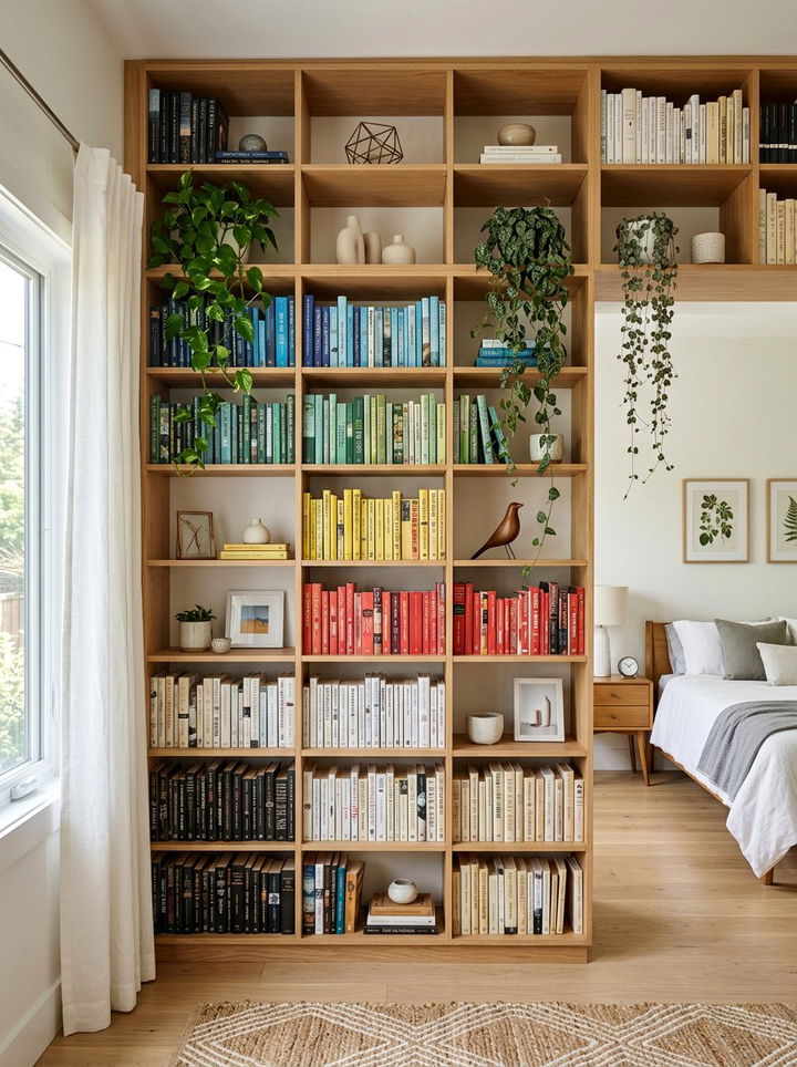 Open Book Shelving - 30 light academia bedroom ideas