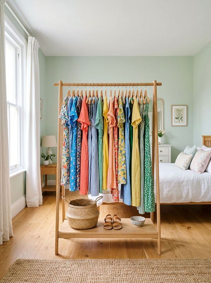 Open Clothing Rack - 30 bedroom wooden hangers